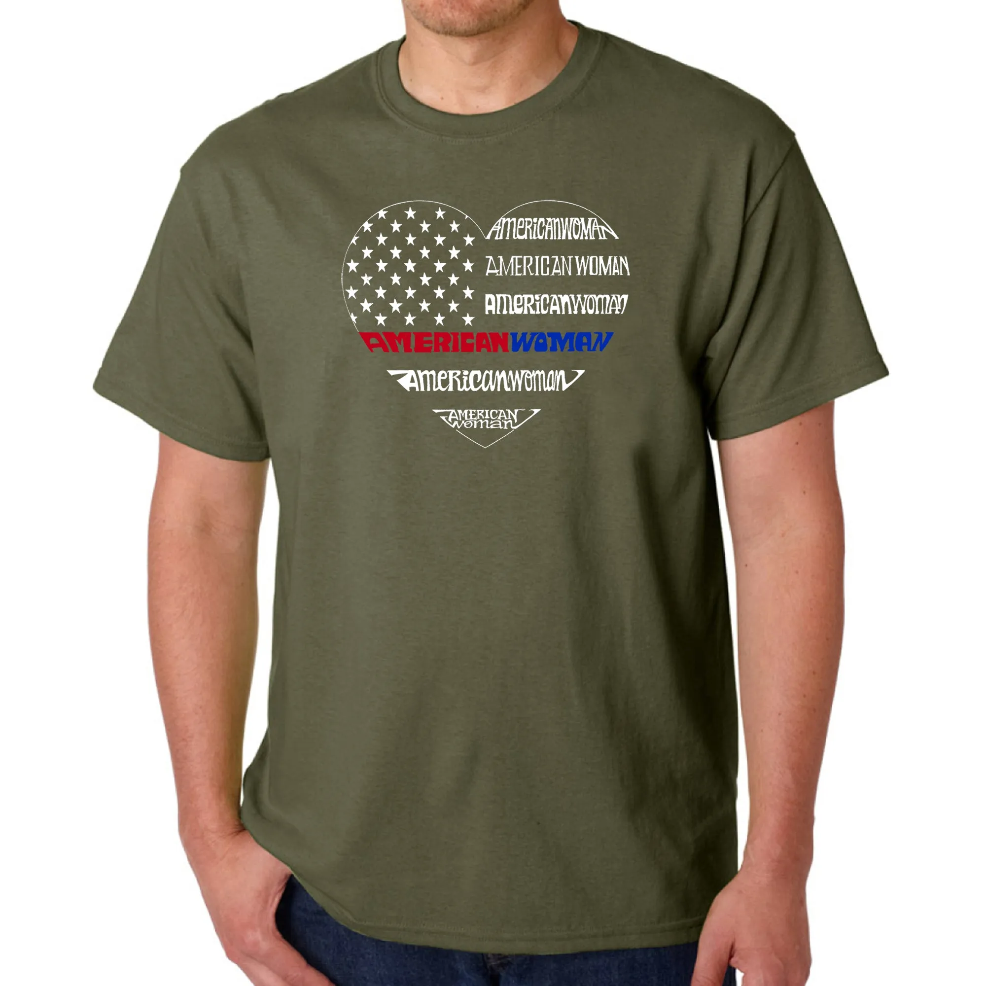 American Woman - Men's Word Art T-Shirt sold by LA Pop Art product image thumbnail 5