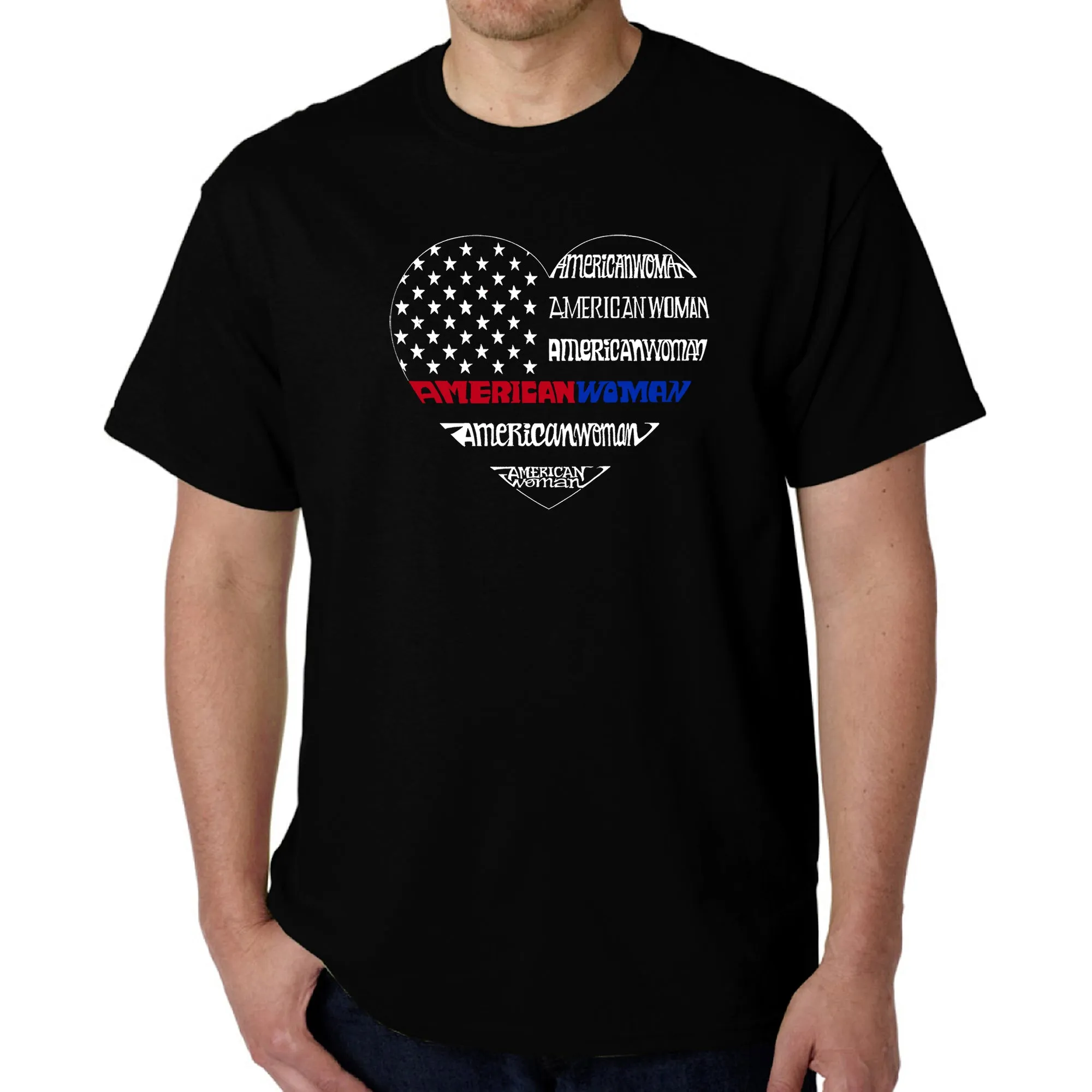American Woman - Men's Word Art T-Shirt sold by LA Pop Art