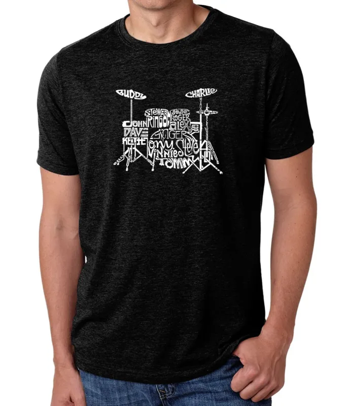 Drums - Men's Premium Blend Word Art T-Shirt sold by LA Pop Art