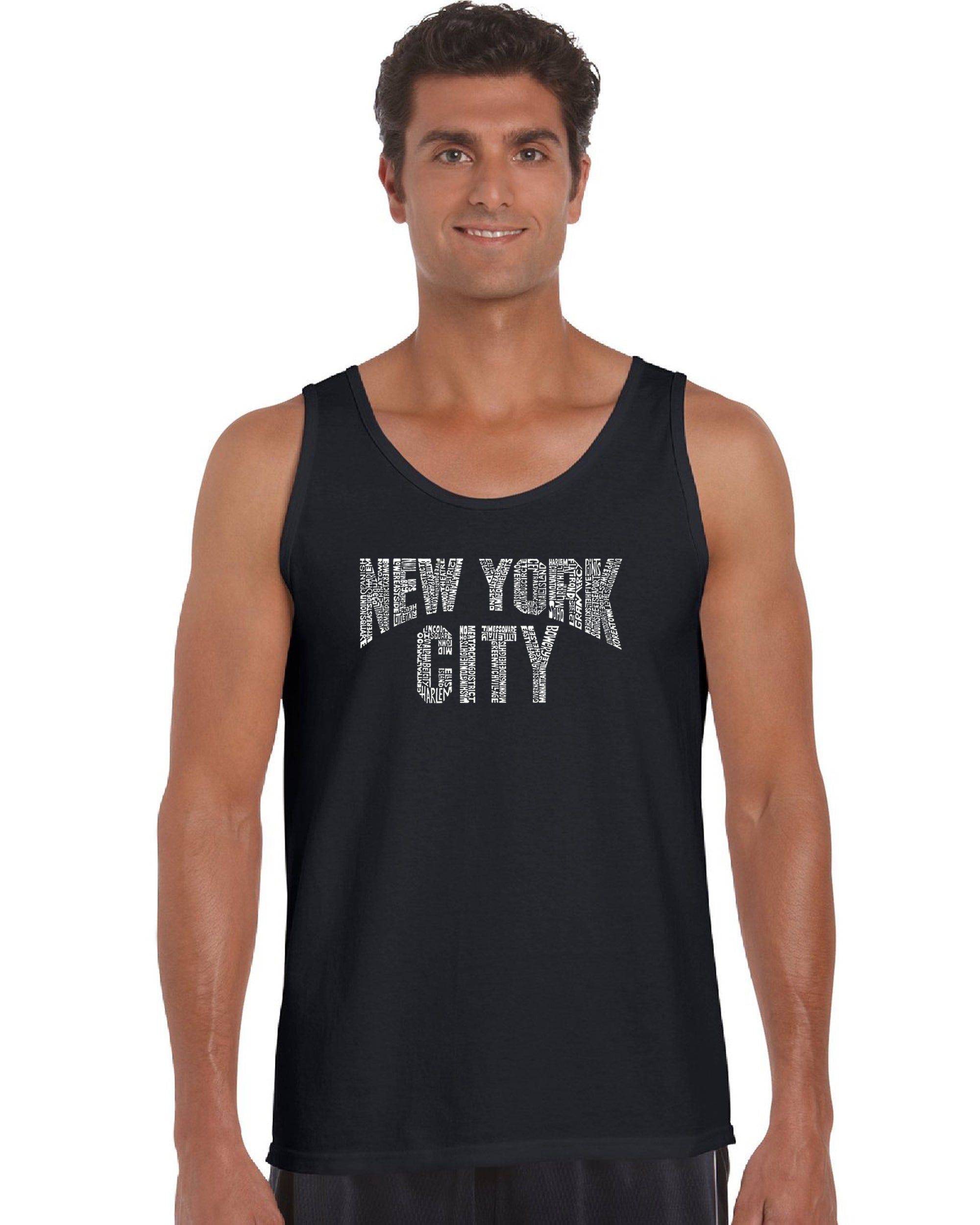 NYC NEIGHBORHOODS - Men's Word Art Tank Top sold by LA Pop Art