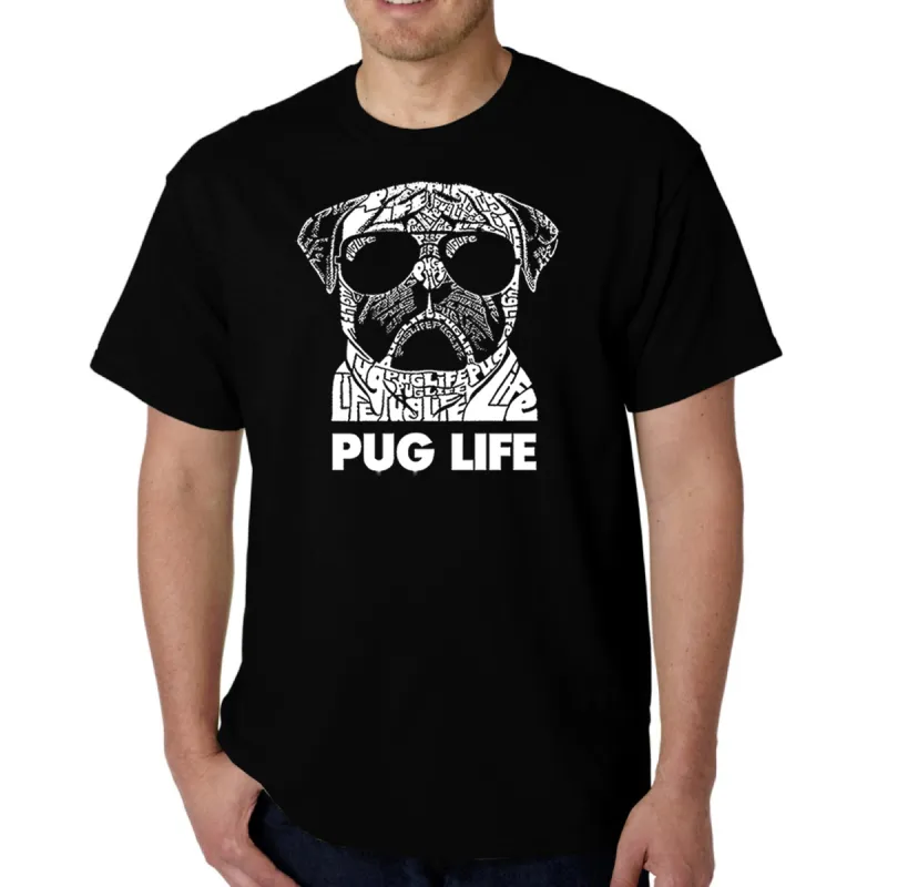 Pug Life - Men's Word Art T-Shirt sold by LA Pop Art