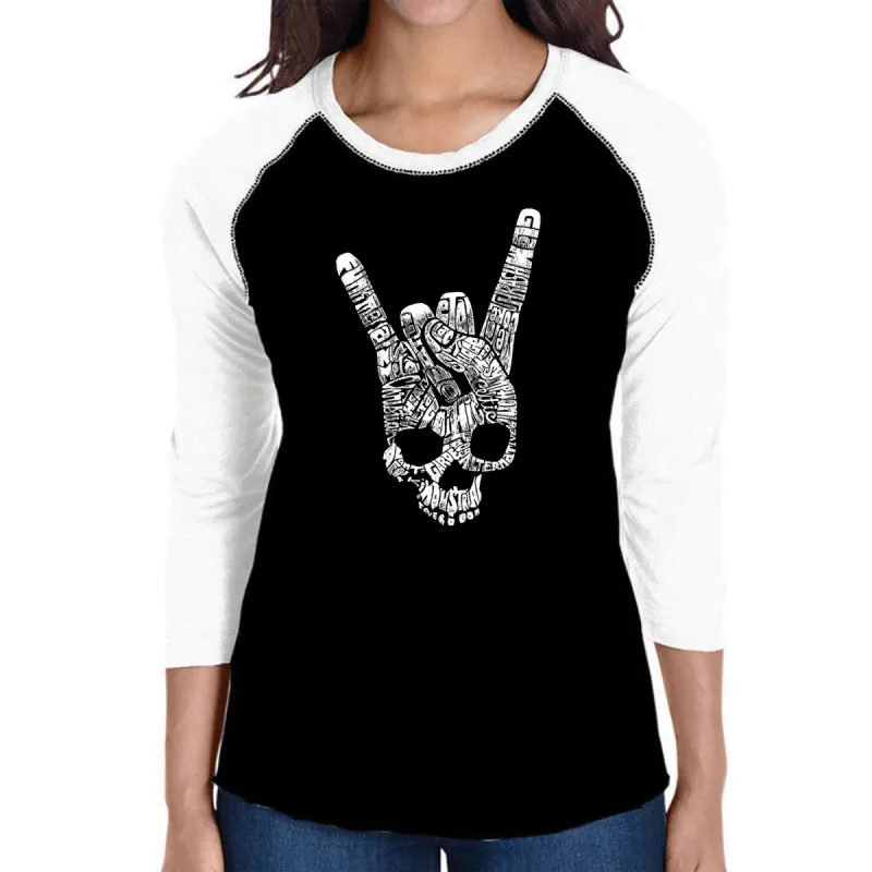 Heavy Metal Genres - Women's Raglan Baseball Word Art T-Shirt sold by LA Pop Art