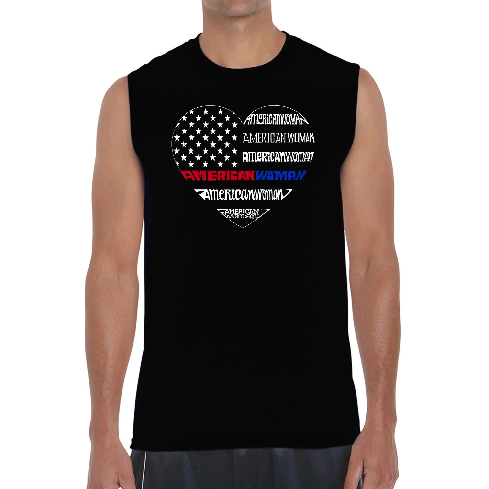American Woman - Men's Word Art Sleeveless T-Shirt sold by LA Pop Art