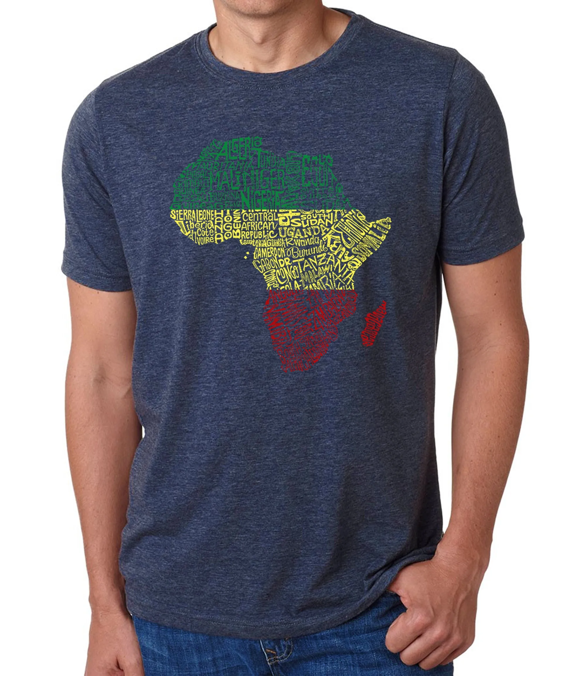Countries in Africa - Men's Premium Blend Word Art T-Shirt sold by LA Pop Art product image thumbnail 3