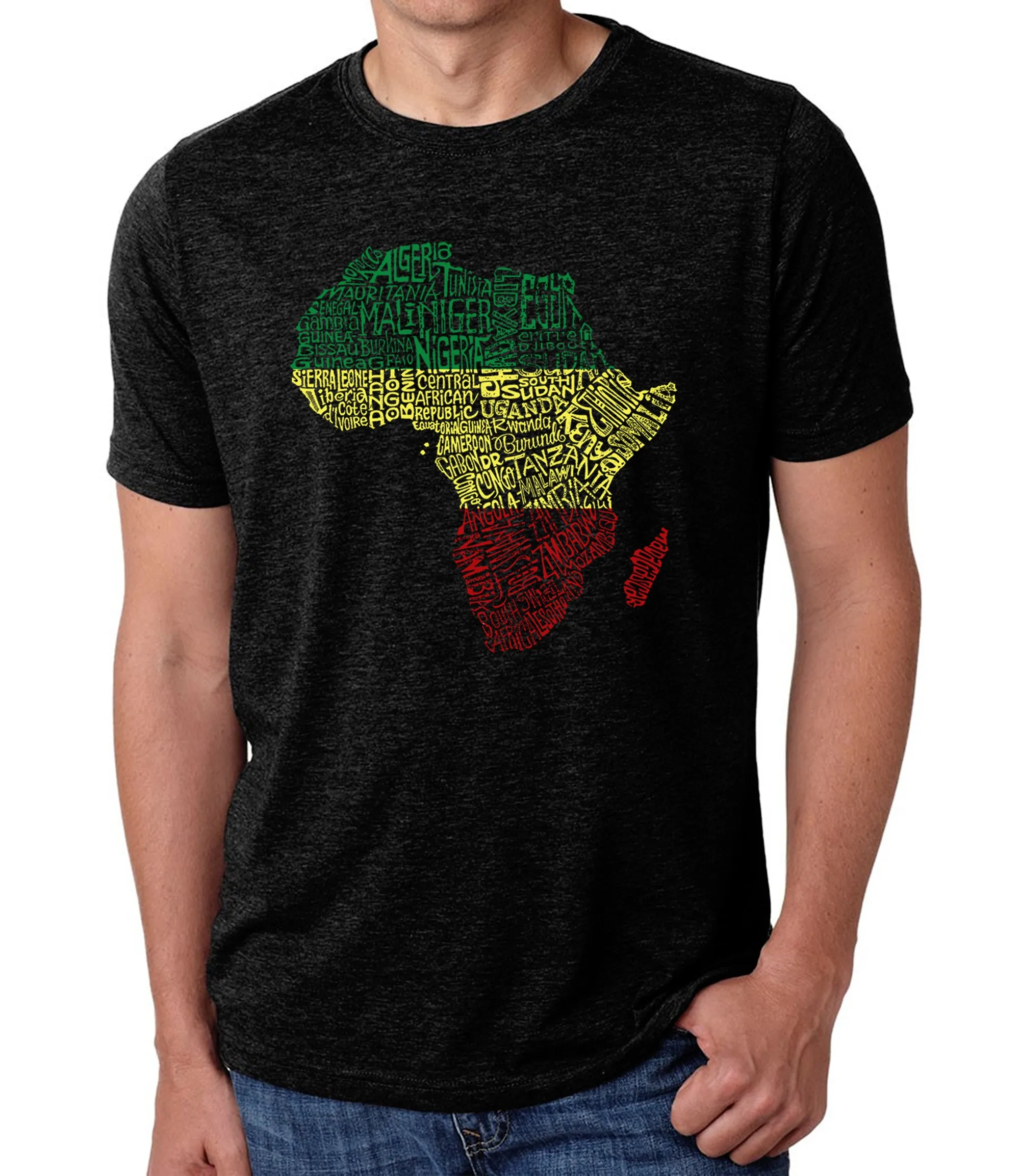 Countries in Africa - Men's Premium Blend Word Art T-Shirt sold by LA Pop Art