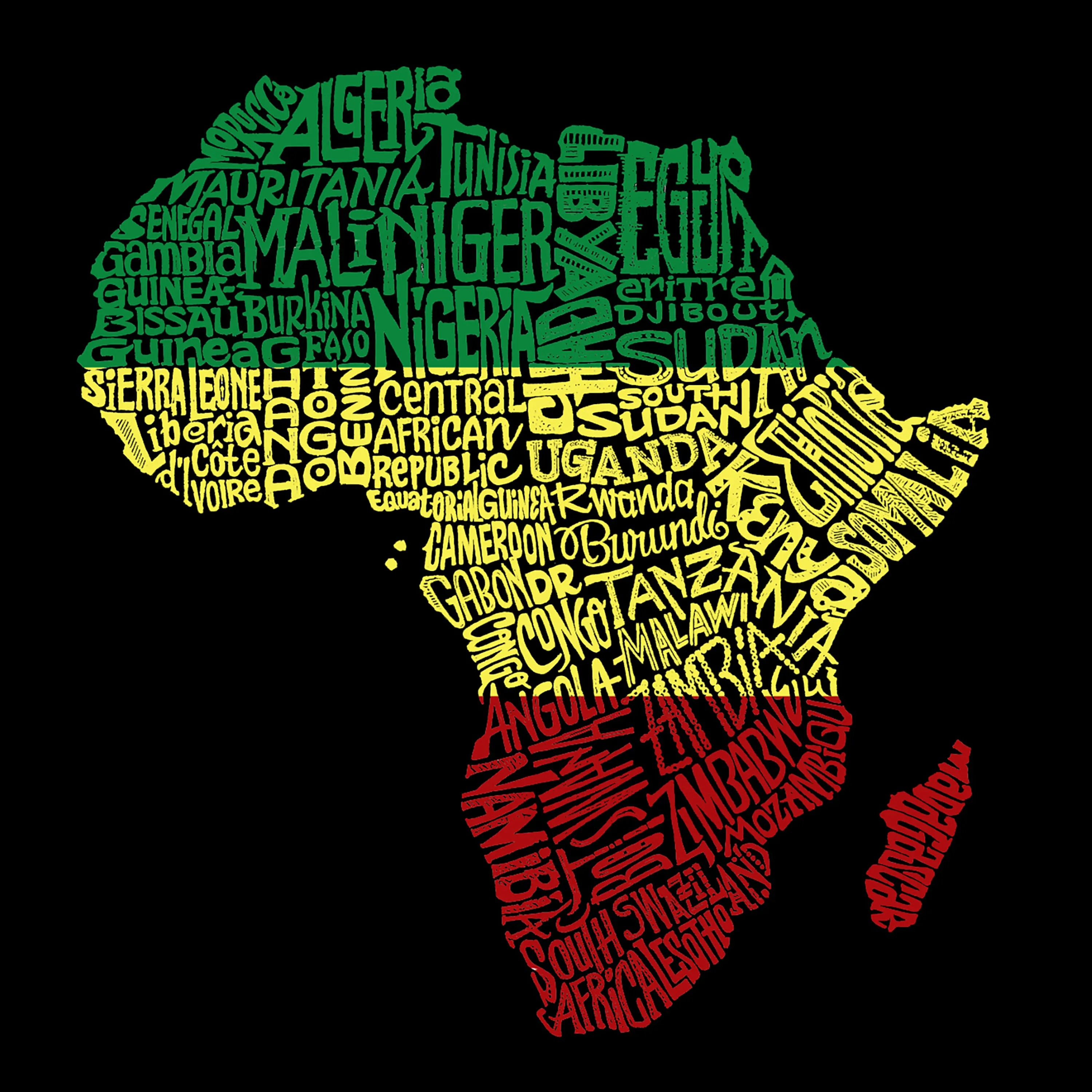 Countries in Africa - Men's Premium Blend Word Art T-Shirt sold by LA Pop Art product image thumbnail 2