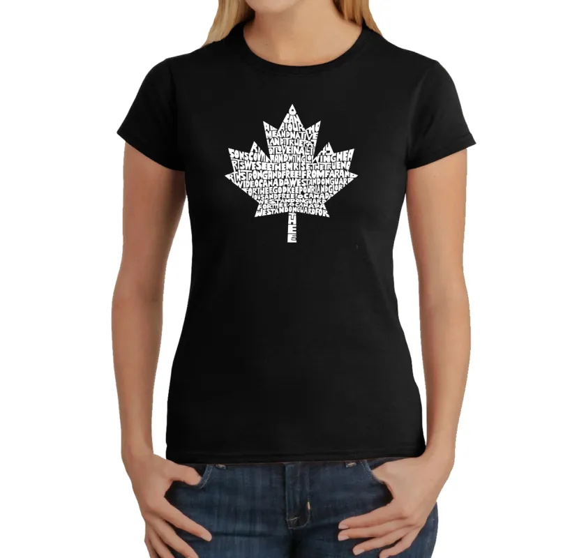 CANADIAN NATIONAL ANTHEM - Women's Word Art T-Shirt sold by LA Pop Art