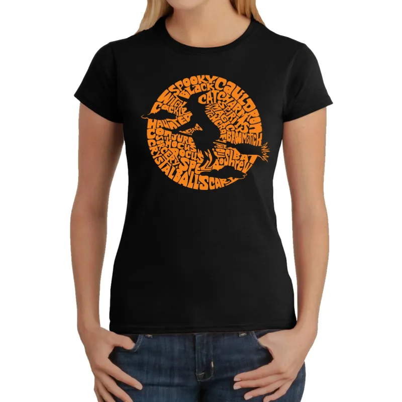Spooky Witch  - Women's Word Art T-Shirt sold by LA Pop Art
