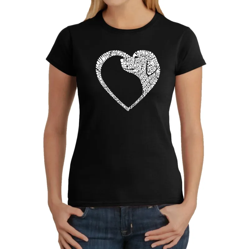 Dog Heart - Women's Word Art T-Shirt sold by LA Pop Art