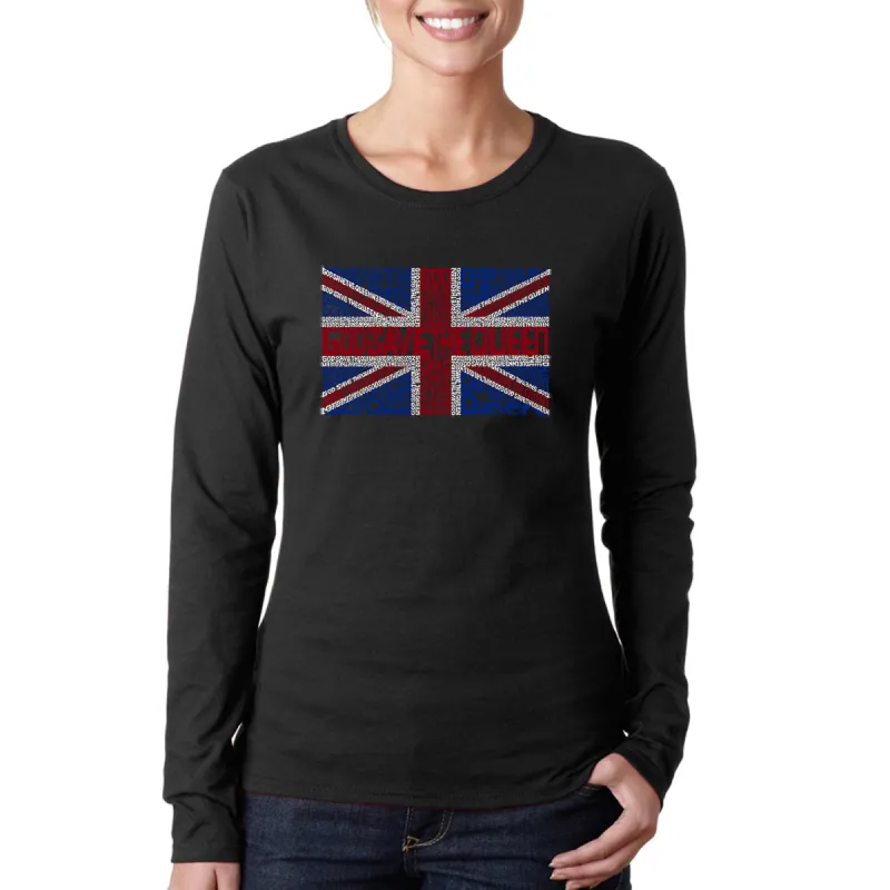God Save The Queen - Women's Word Art Long Sleeve T-Shirt sold by LA Pop Art