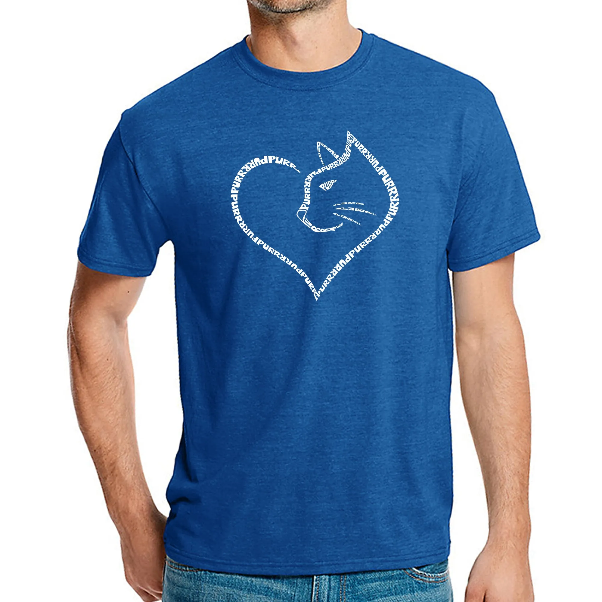 Cat Heart - Men's Premium Blend Word Art T-Shirt sold by LA Pop Art product image thumbnail 4