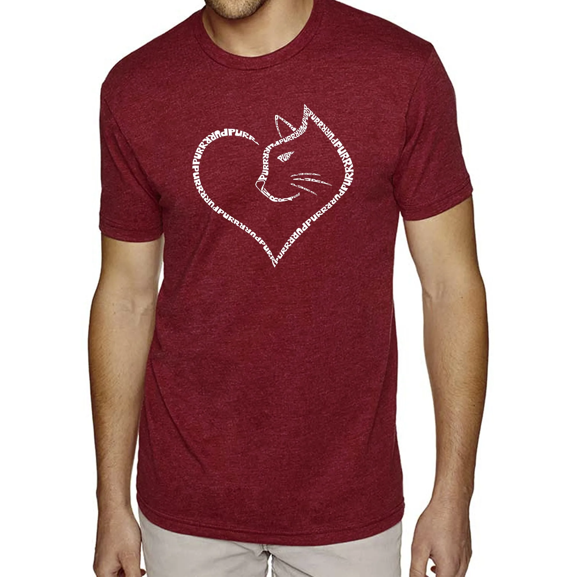 Cat Heart - Men's Premium Blend Word Art T-Shirt sold by LA Pop Art product image thumbnail 5