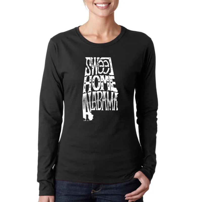 Sweet Home Alabama - Women's Word Art Long Sleeve T-Shirt sold by LA Pop Art