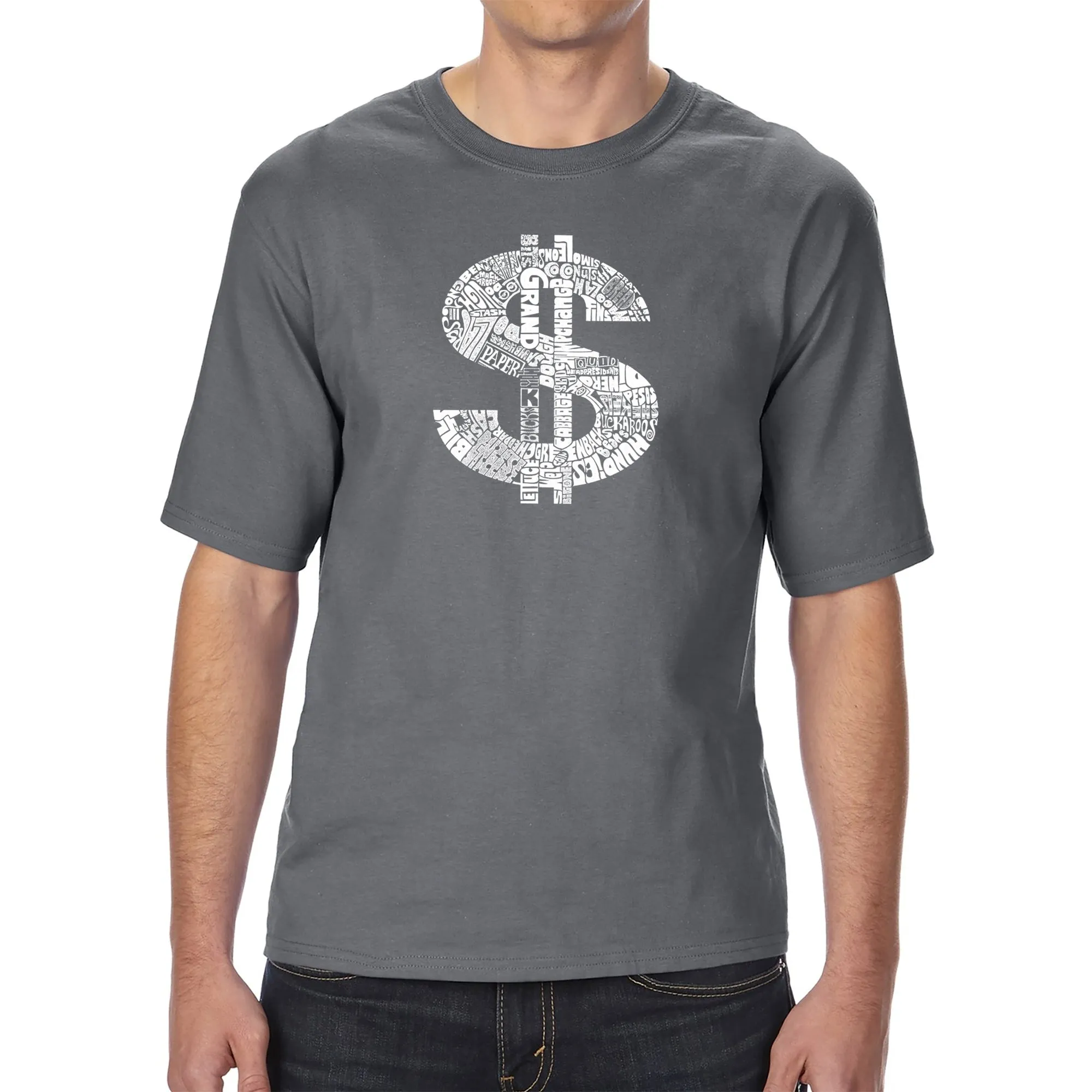 Dollar Sign - Men's Tall Word Art T-Shirt sold by LA Pop Art product image thumbnail 4