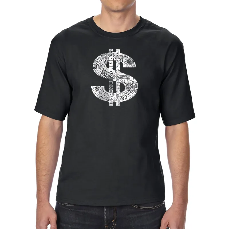 Dollar Sign - Men's Tall Word Art T-Shirt made by LA Pop Art