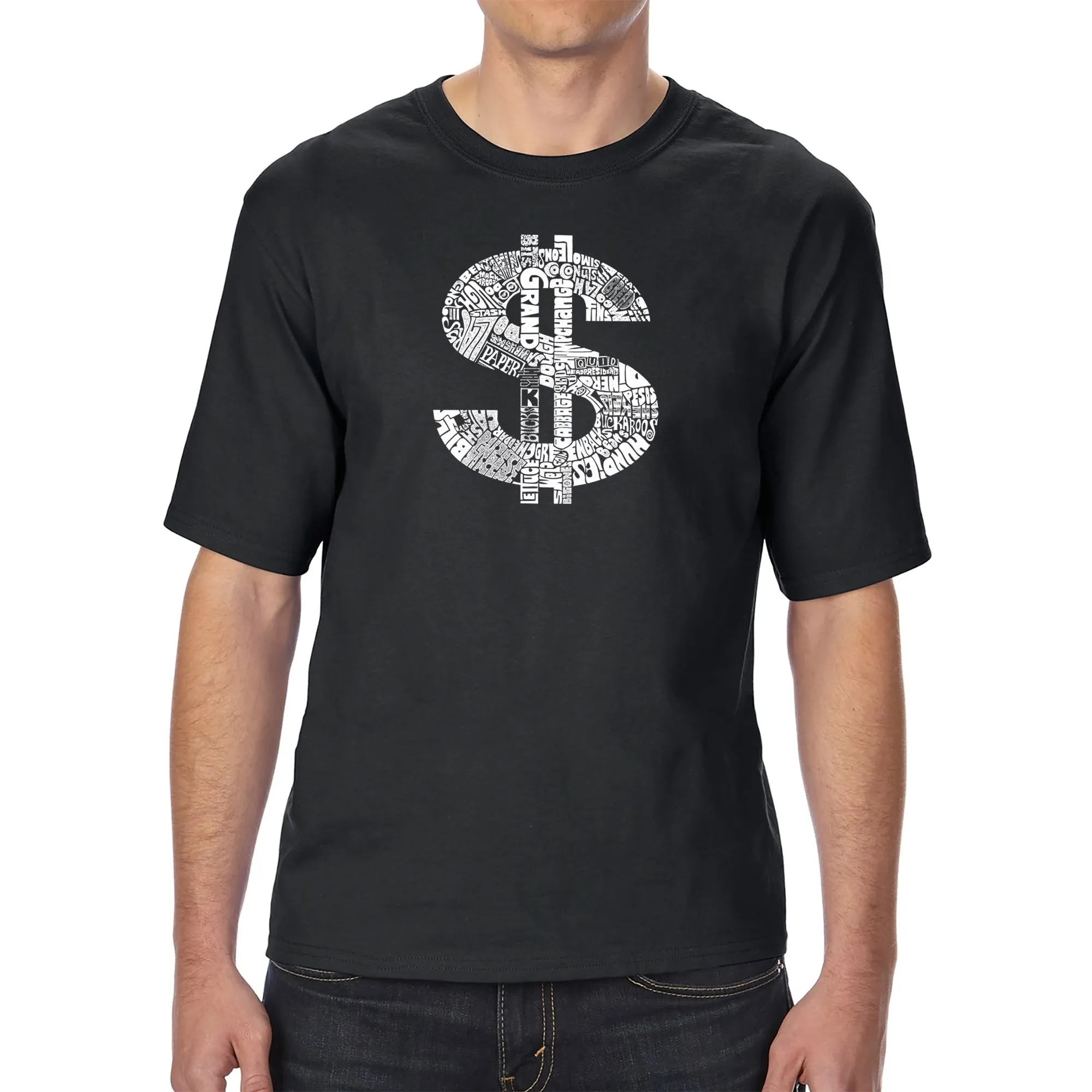 Dollar Sign - Men's Tall Word Art T-Shirt sold by LA Pop Art