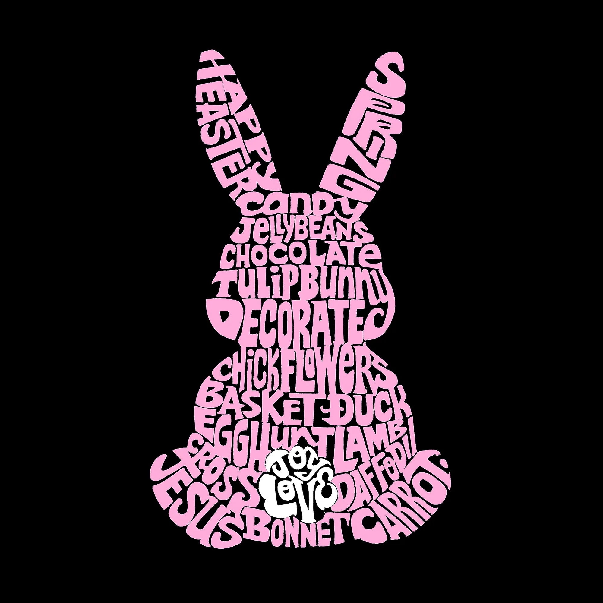 Easter Bunny - Full Length Word Art Apron sold by LA Pop Art product image thumbnail 2