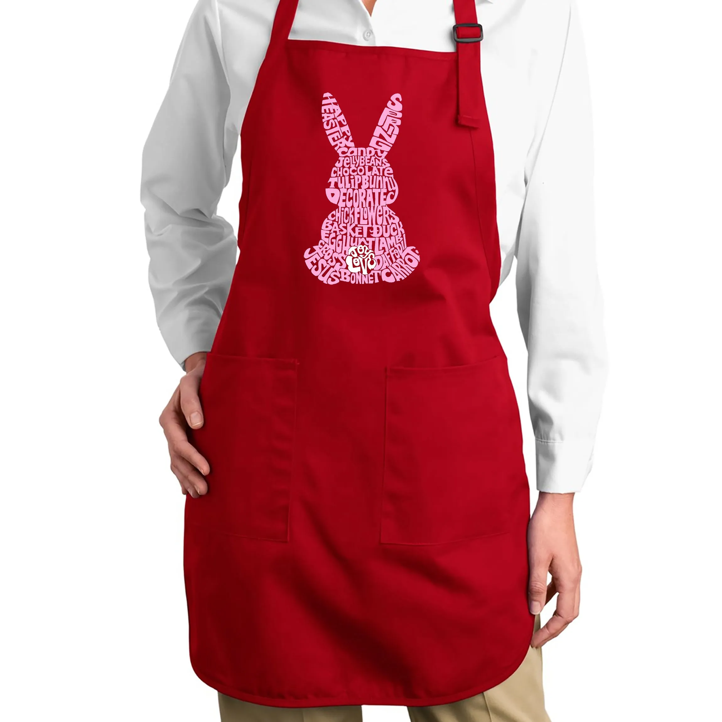 Easter Bunny - Full Length Word Art Apron sold by LA Pop Art product image thumbnail 3