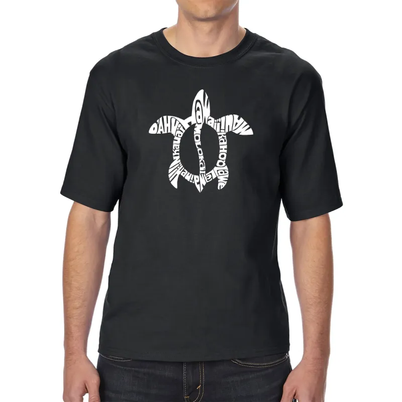 Hawaiian Islands Honu Turtle - Men's Tall Word Art T-Shirt sold by LA Pop Art