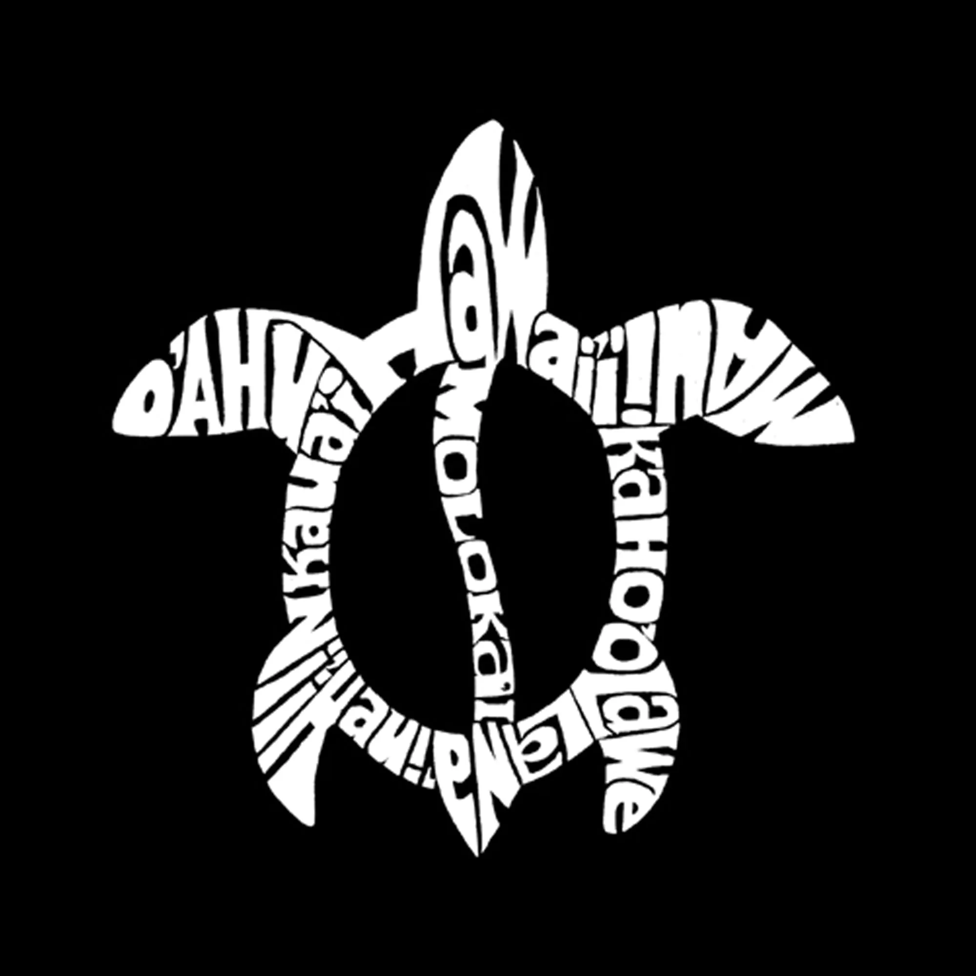 Hawaiian Islands Honu Turtle - Men's Tall Word Art T-Shirt sold by LA Pop Art product image thumbnail 2