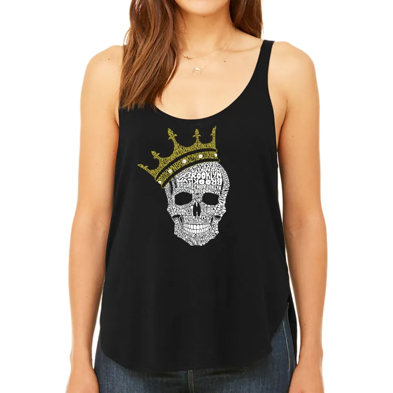 Brooklyn Crown  - Women's Premium Word Art Flowy Tank Top sold by LA Pop Art