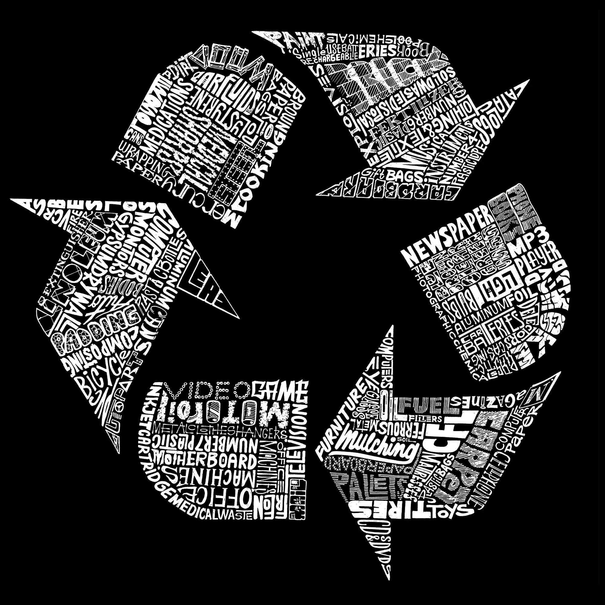 86 RECYCLABLE PRODUCTS - Women's Word Art Long Sleeve T-Shirt sold by LA Pop Art product image thumbnail 2