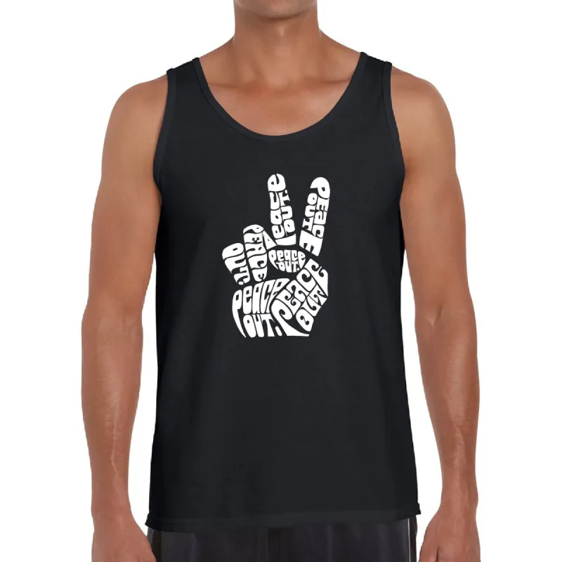 Peace Out  - Men's Word Art Tank Top sold by LA Pop Art