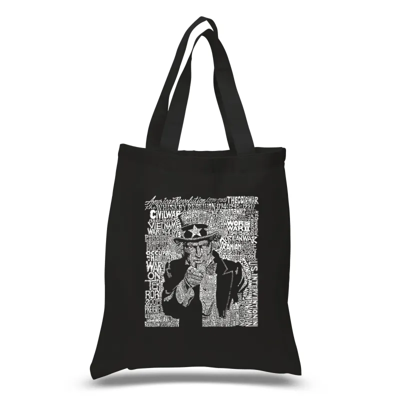 UNCLE SAM - Small Word Art Tote Bag sold by LA Pop Art