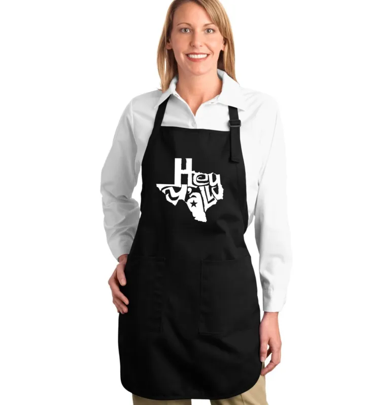 Hey Yall - Full Length Word Art Apron sold by LA Pop Art