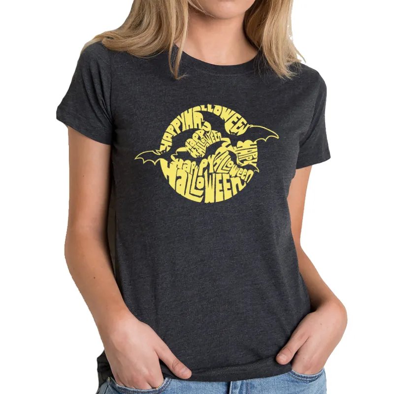 Halloween Bats  - Women's Premium Blend Word Art T-Shirt sold by LA Pop Art
