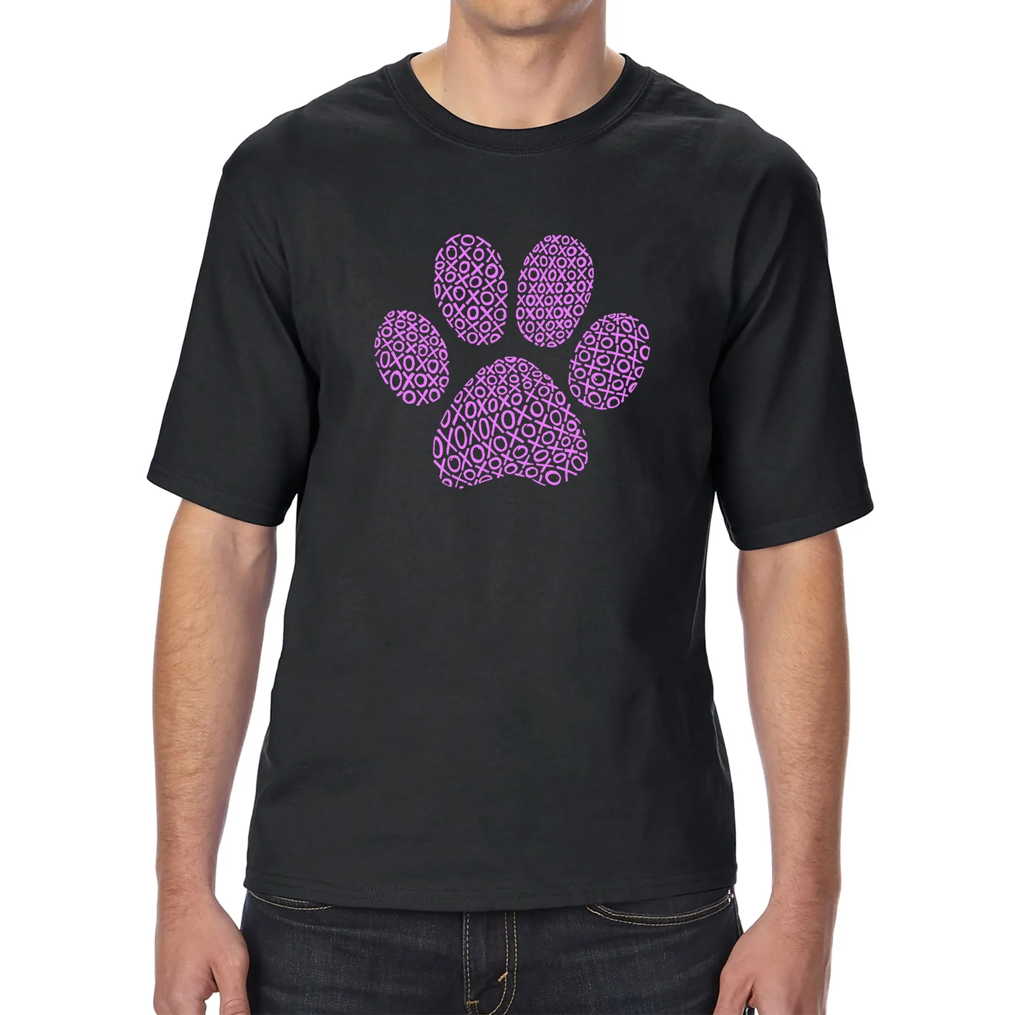 XOXO Dog Paw - Men's Tall and Long Word Art T-Shirt sold by LA Pop Art