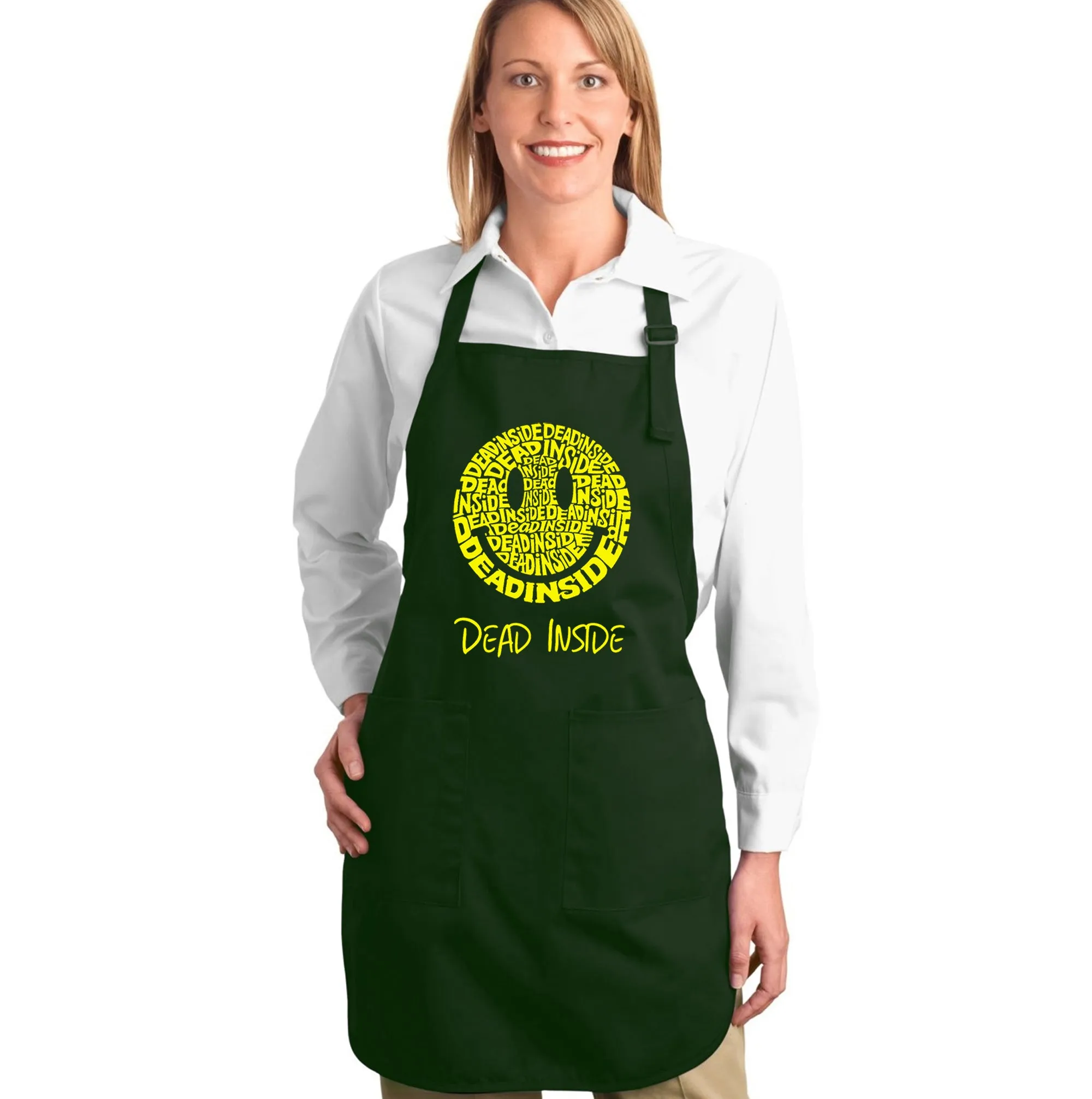 Dead Inside Smile - Full Length Word Art Apron sold by LA Pop Art product image thumbnail 5