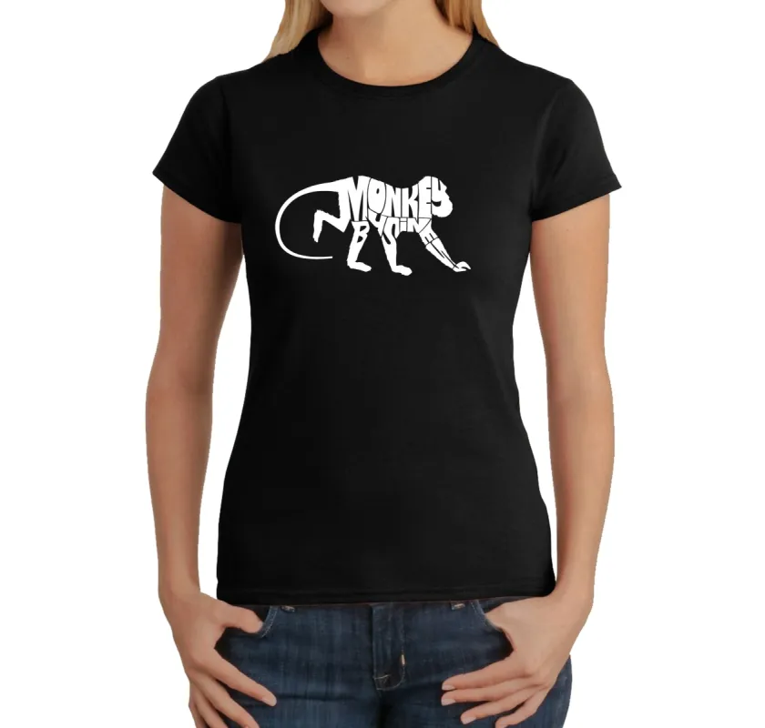 Monkey Business - Women's Word Art T-Shirt made by LA Pop Art
