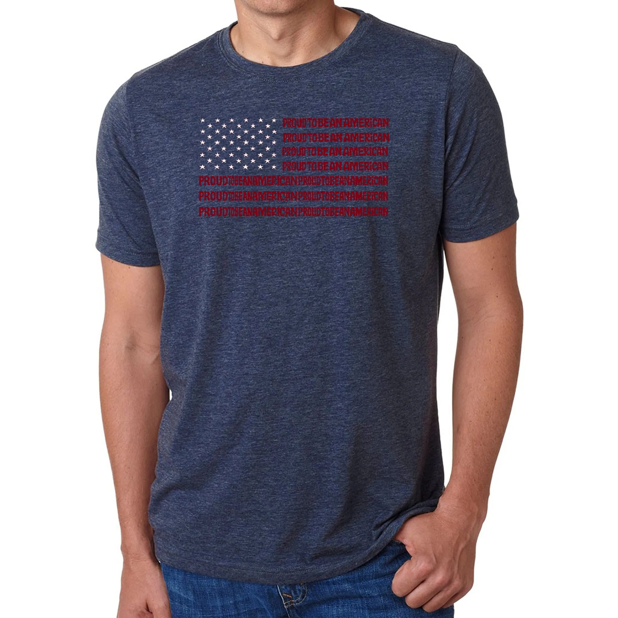 Proud To Be An American - Men's Premium Blend Word Art T-Shirt sold by LA Pop Art product image thumbnail 3
