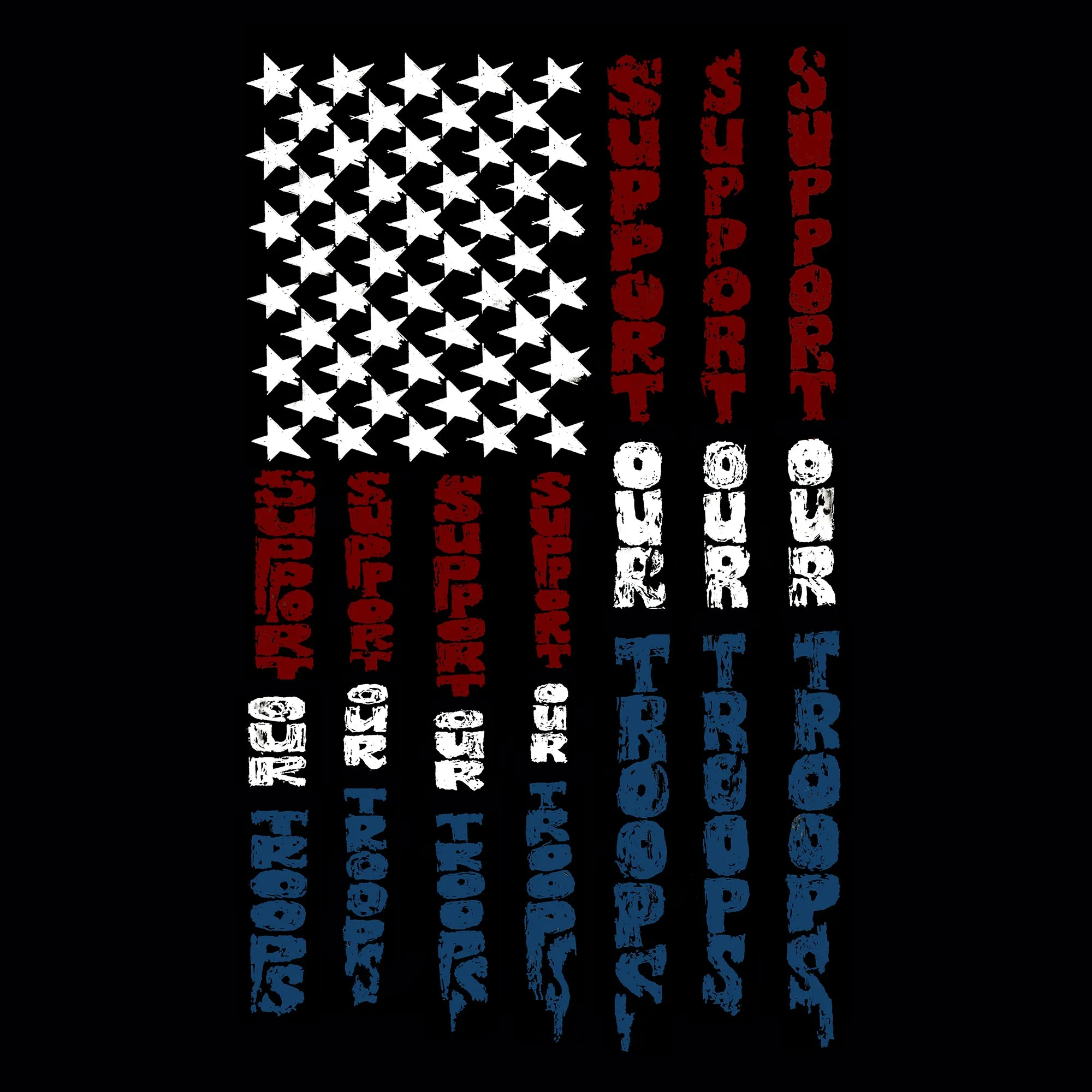 Support our Troops - Men's Word Art Long Sleeve T-Shirt sold by LA Pop Art product image thumbnail 2