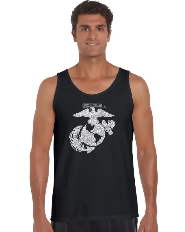 LYRICS TO THE MARINES HYMN - Men's Word Art Tank Top sold by LA Pop Art