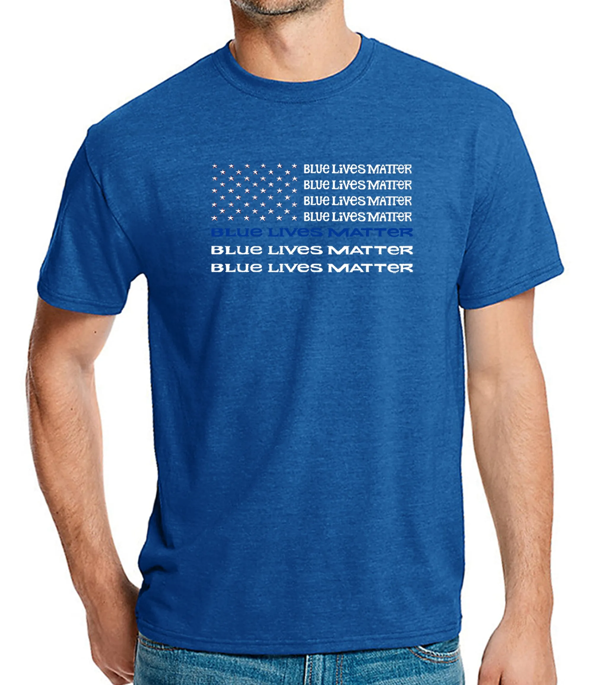Blue Lives Matter - Men's Premium Blend Word Art T-Shirt sold by LA Pop Art product image thumbnail 4