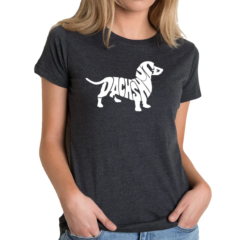 Dachshund  - Women's Premium Blend Word Art T-Shirt sold by LA Pop Art