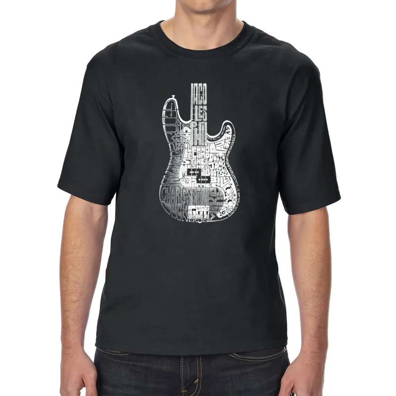Bass Guitar - Men's Tall and Long Word Art T-Shirt sold by LA Pop Art