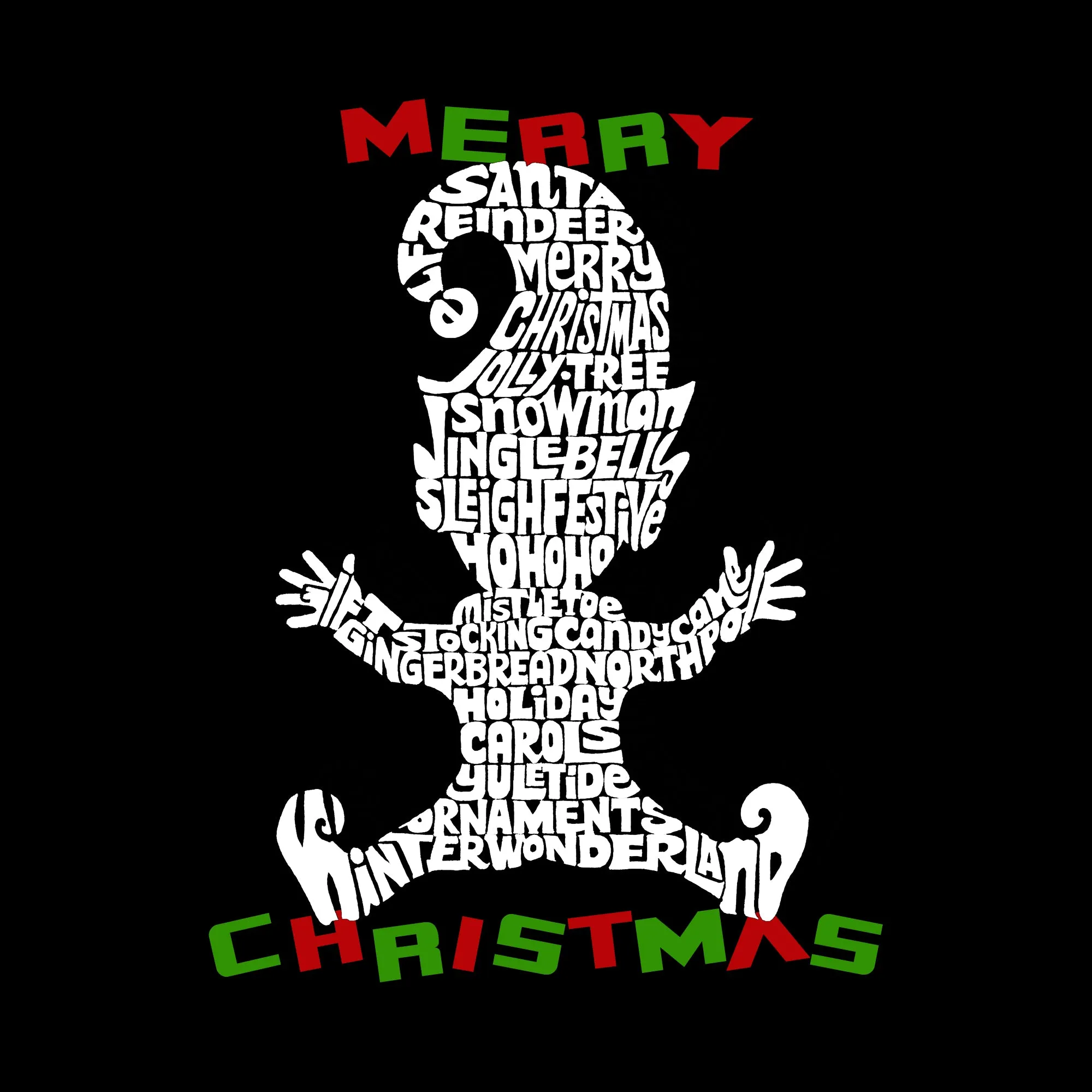 Christmas Elf - Men's Word Art T-Shirt sold by LA Pop Art product image thumbnail 2