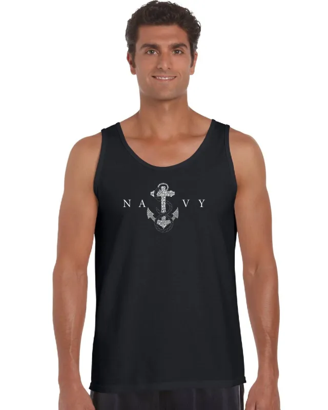 LYRICS TO ANCHORS AWEIGH - Men's Word Art Tank Top sold by LA Pop Art
