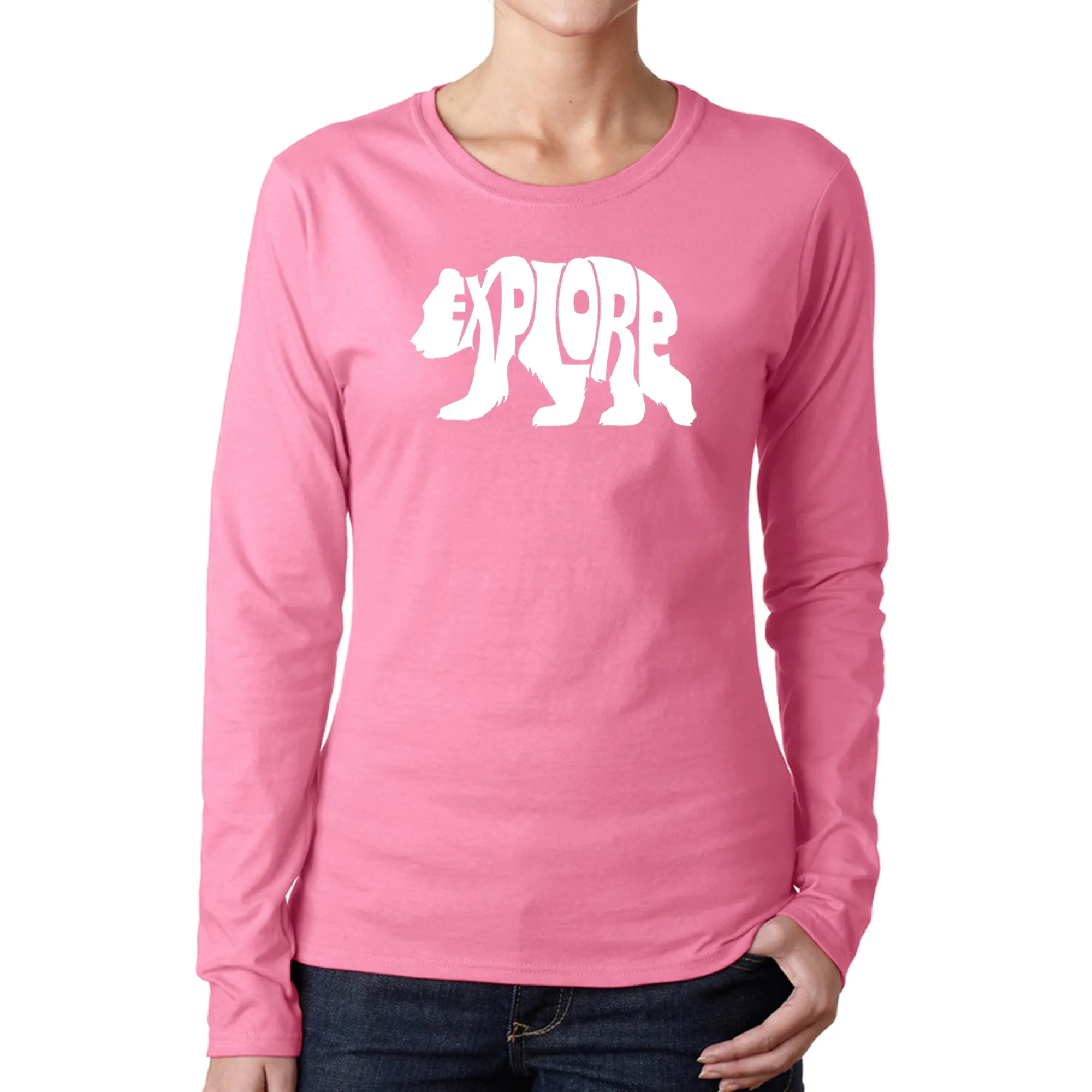 Explore - Women's Word Art Long Sleeve T-Shirt sold by LA Pop Art product image thumbnail 3