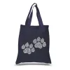 Woof Paw Prints - Small Word Art Tote Bag sold by LA Pop Art