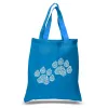 Woof Paw Prints - Small Word Art Tote Bag sold by LA Pop Art