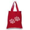 Woof Paw Prints - Small Word Art Tote Bag sold by LA Pop Art