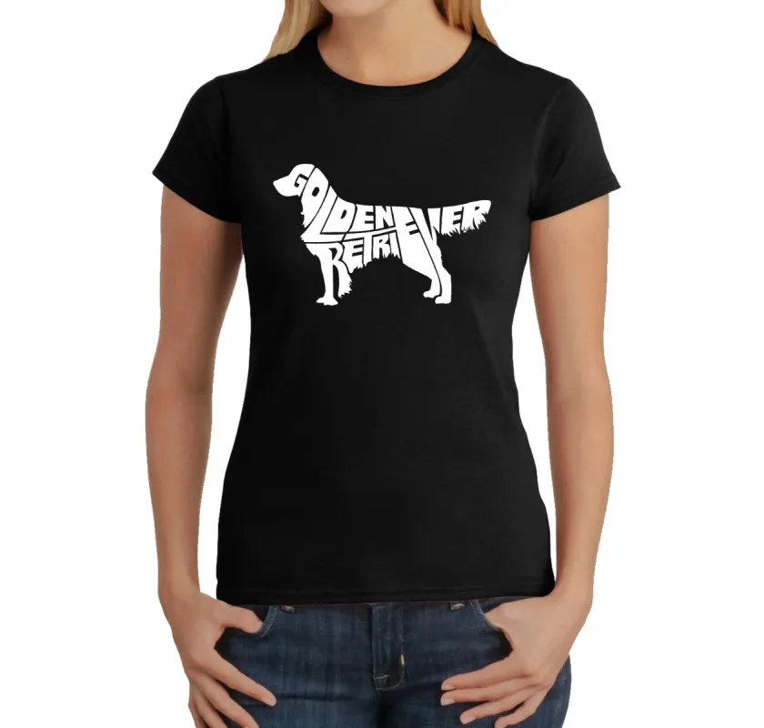 Golden Retreiver - Women's Word Art T-Shirt sold by LA Pop Art