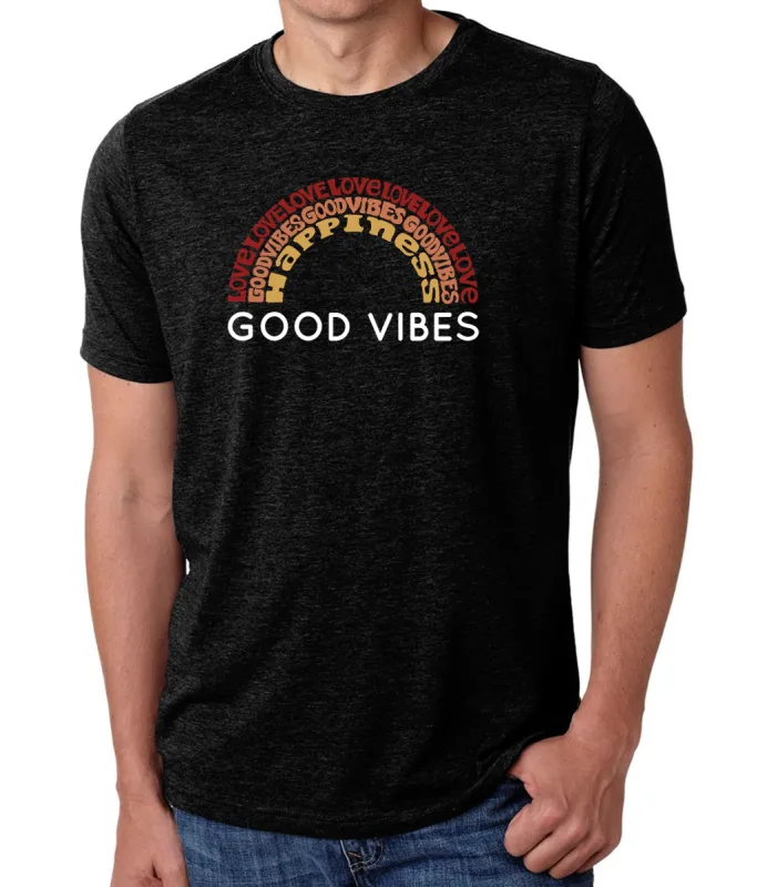 Good Vibes - Men's Premium Blend Word Art T-Shirt sold by LA Pop Art