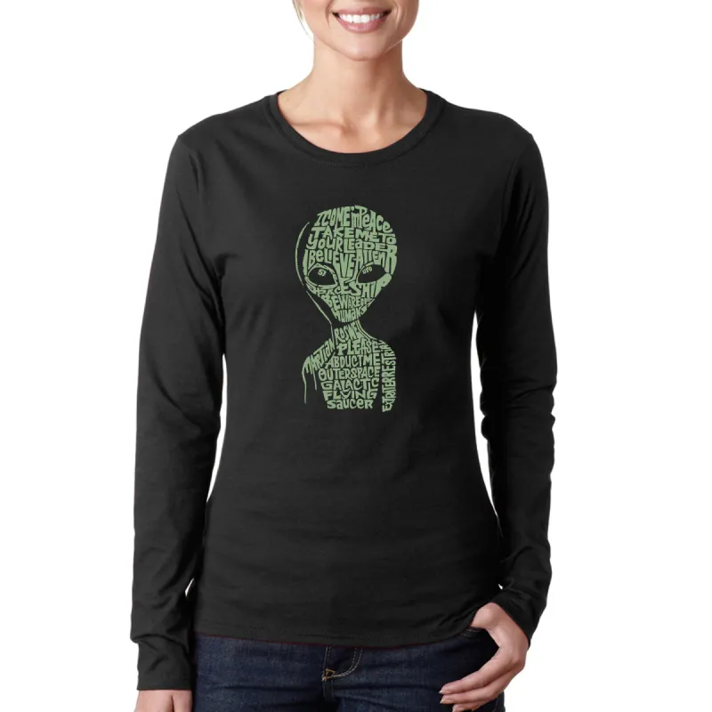 Alien - Women's Word Art Long Sleeve T-Shirt sold by LA Pop Art