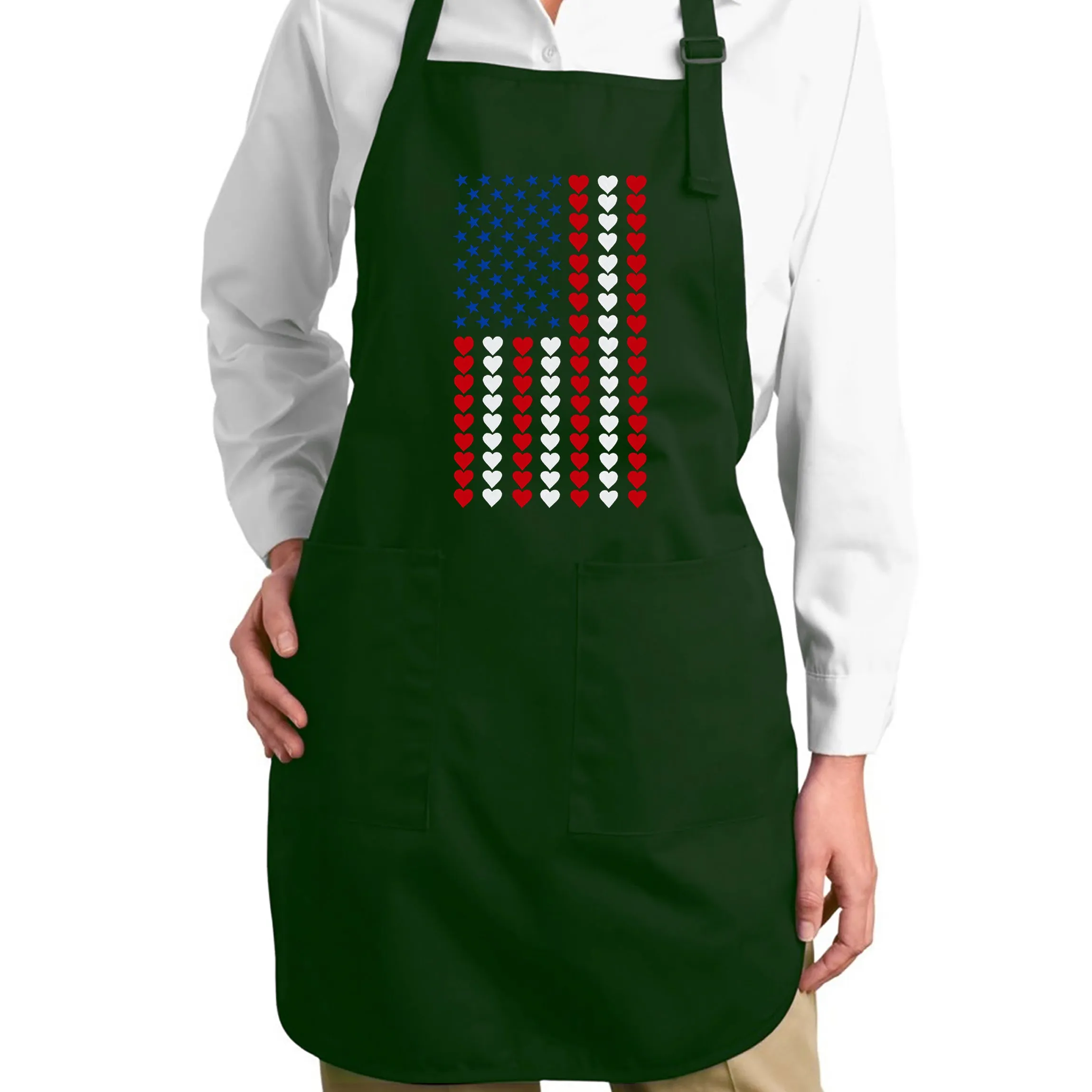 Heart Flag - Full Length Word Art Apron sold by LA Pop Art product image thumbnail 5