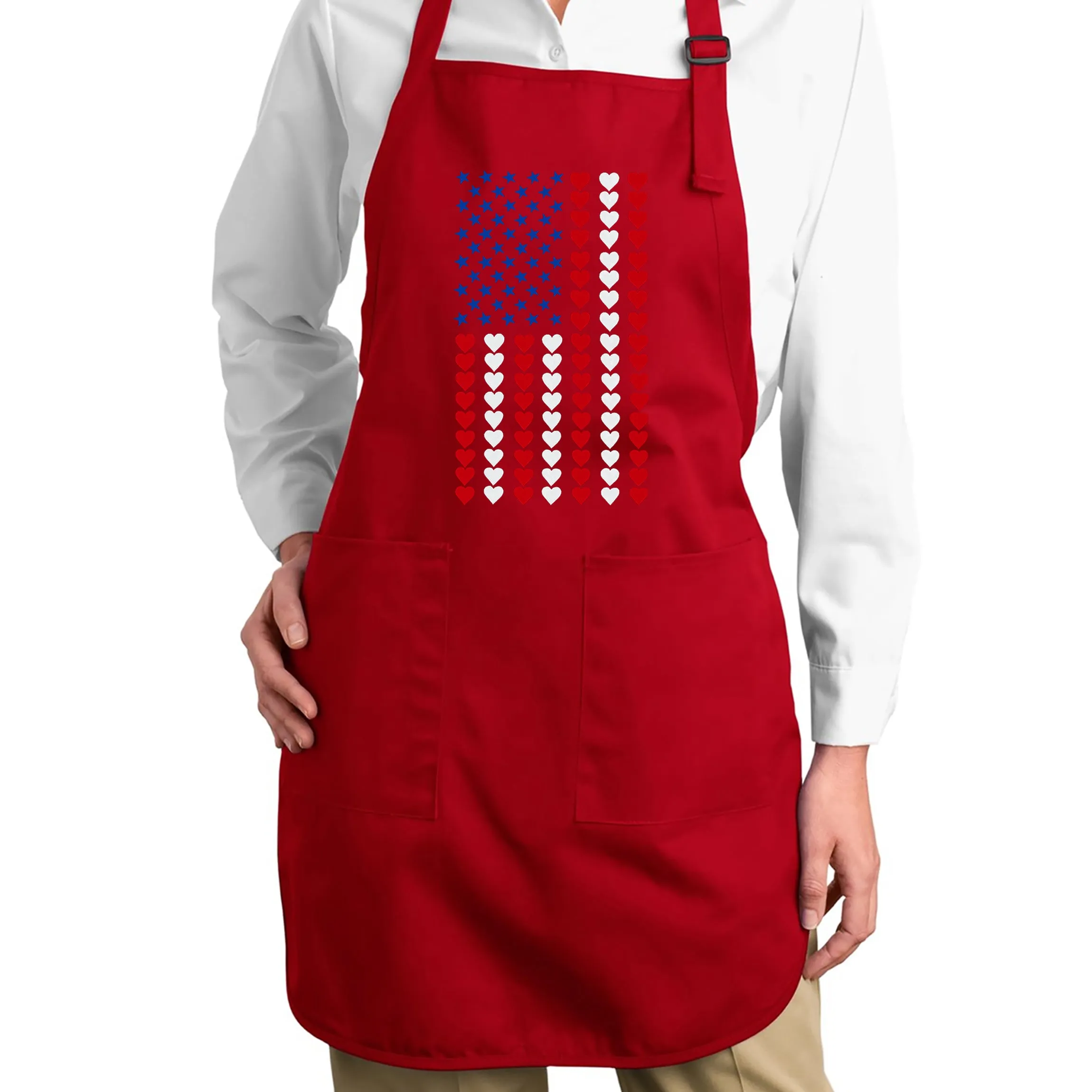 Heart Flag - Full Length Word Art Apron sold by LA Pop Art product image thumbnail 3